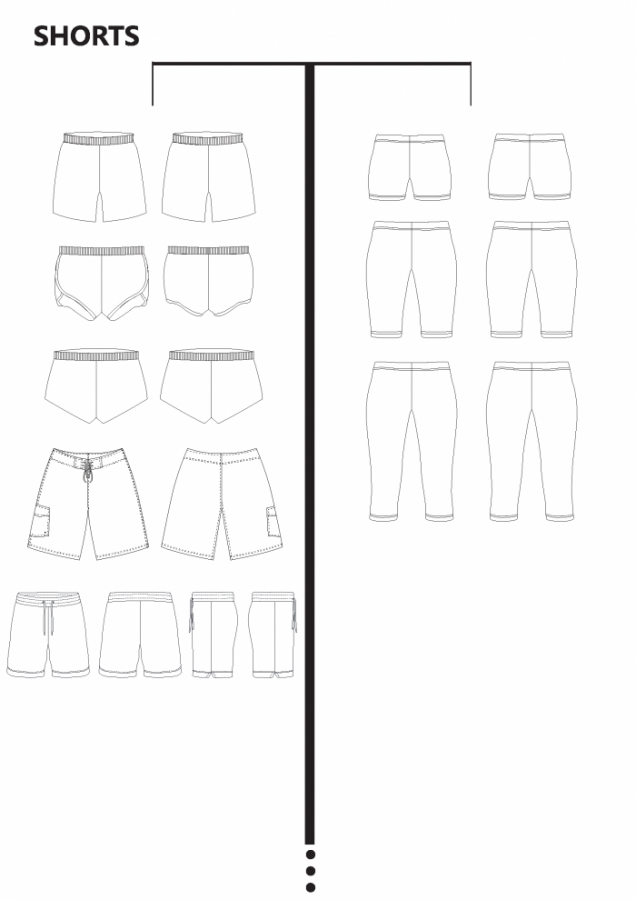 CUSTOM SHORTS BLANK TEMPLATE PATTERN