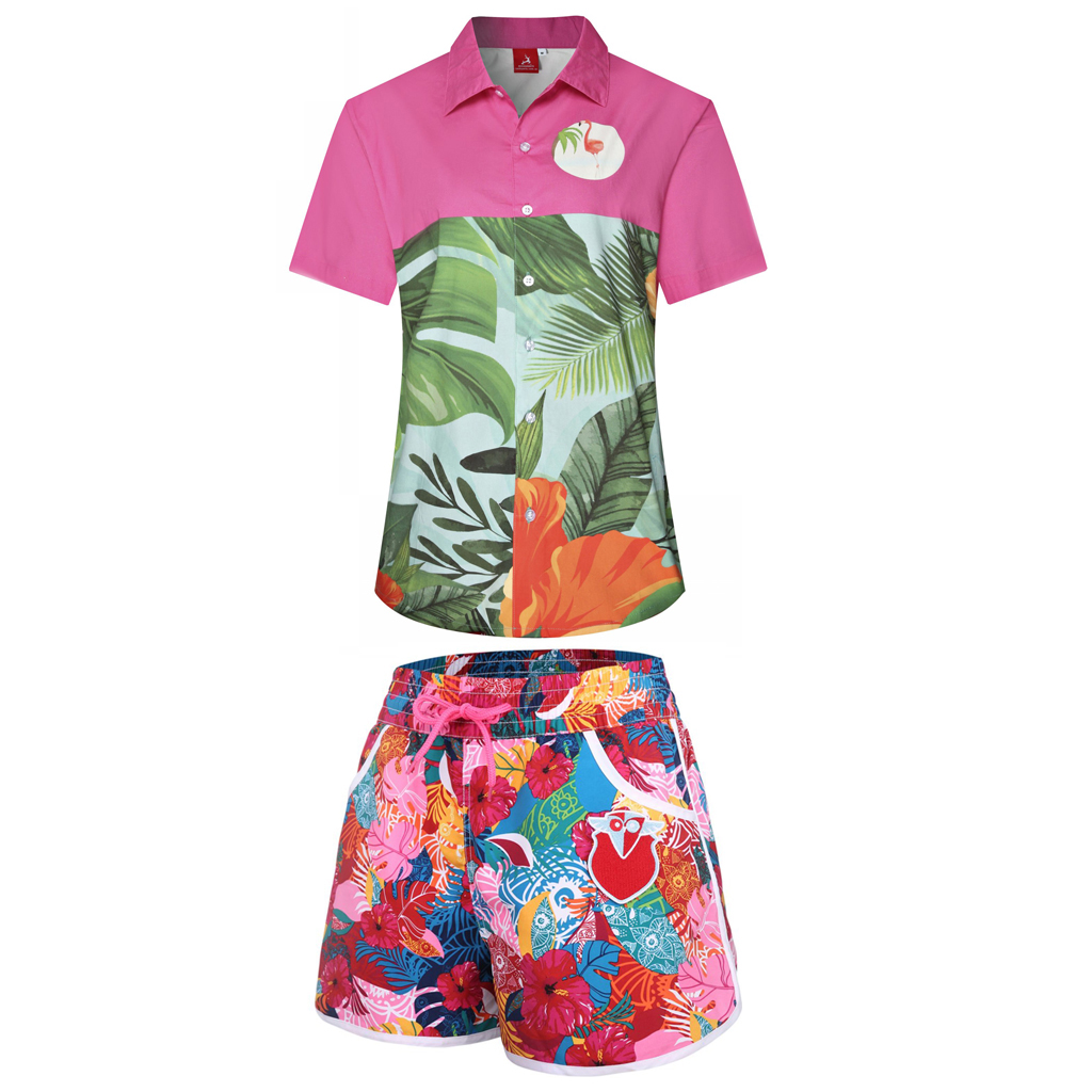 WOMEN BEACH SHIRT AND SHORTS-B311B351